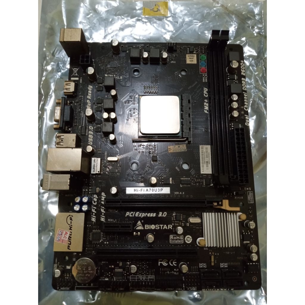 Mobo Biostar Hi-Fi A70U3P dan Prosesor AMD A6-6400