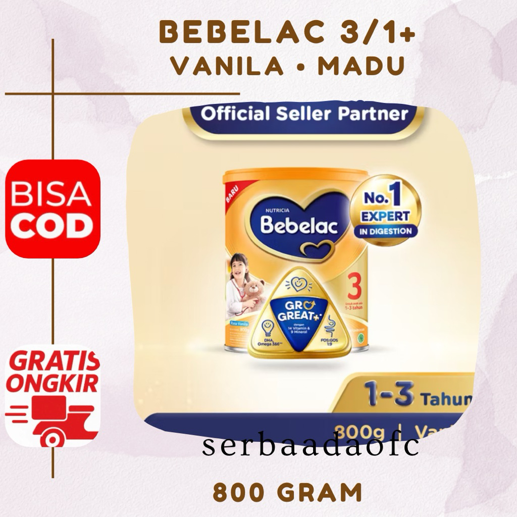 

Bebelac 3/1+ Madu Vanila 800g Termurah Kemasan Baru Bisa COD