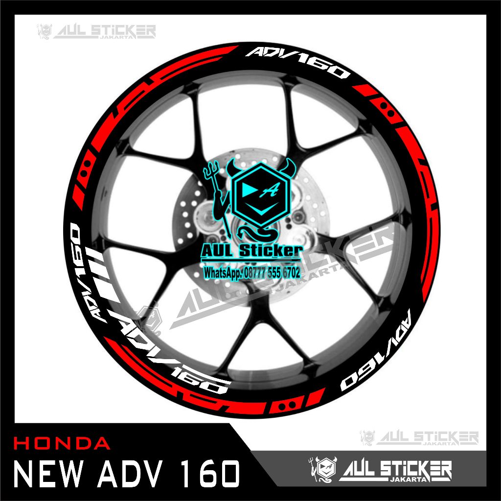 STICKER VELG HONDA ADV 150 dan ADV 160 desain original SET DEPAN BELAKANG