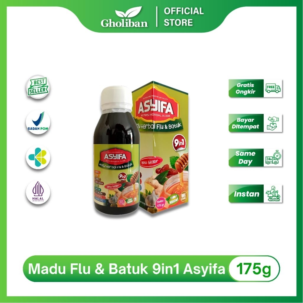 

ASYIFA Madu Flu & Batuk 9in1 175g Solusi Alami Meredakan Flu dan Batuk