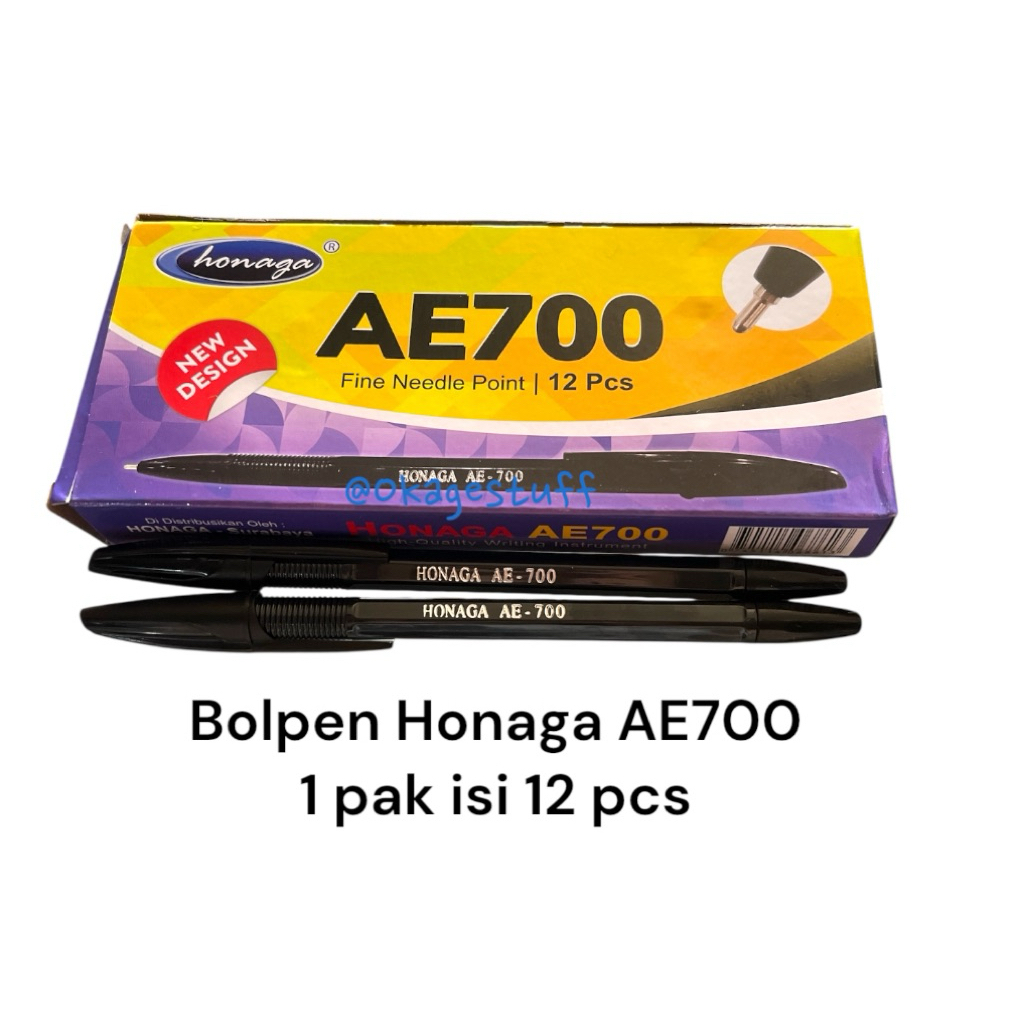 

Pulpen Honaga AE-700 Needle Point (1 Pak Isi 12 Pcs) / Bolpen Honaga AE700 / Bolpen Honaga AE 700 / Bolpoin Honaga AE 700