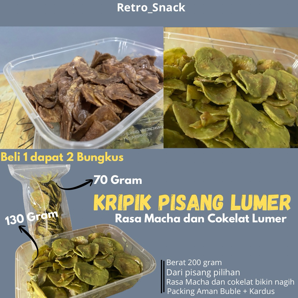 

Kripik Pisang Lumer Asli Solo - Beli 1 Dapat 2 - 200 gram - Rasa Cokelat - Rasa Macha
