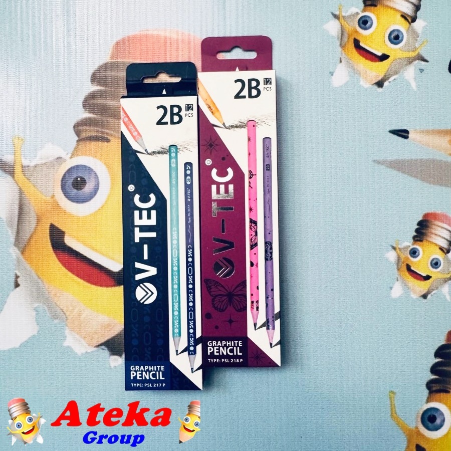 

[BOX/12PCS] V-TEC PENSIL 2B PSL 217 218 MOTIF AUTHENTIC