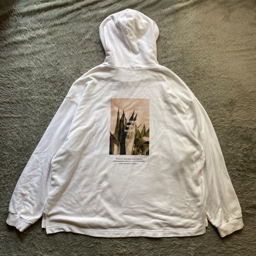 Uniqlo GU Women White Hoodie Oversize