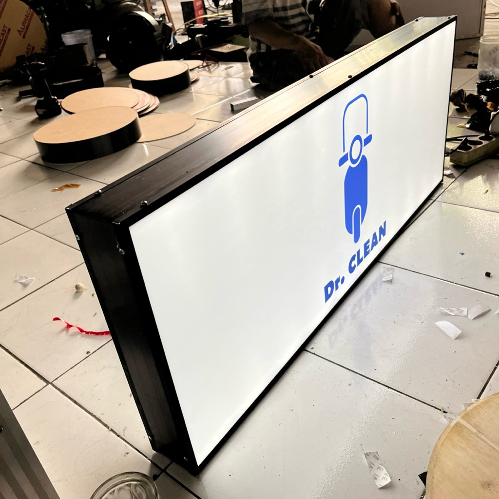 NEON BOX AKRILIK ukuran 100cm x 50 cm Free Braket dan Kabel Siap Pasang (CUSTOM DESIGN)