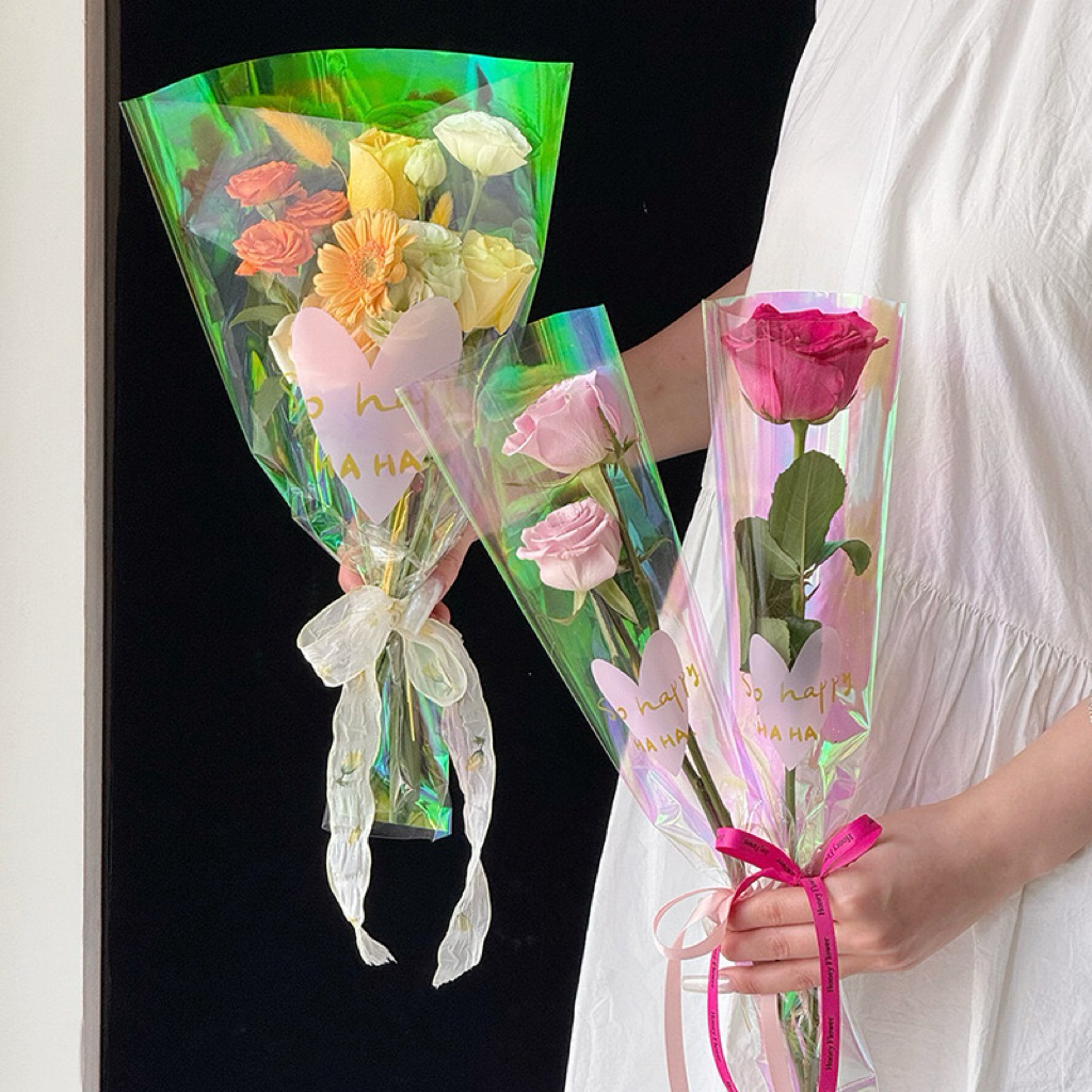 

[10039B] Plastik Pembungkus Bunga Single dan Buket Hologram | Single Flower Wrap Hologram