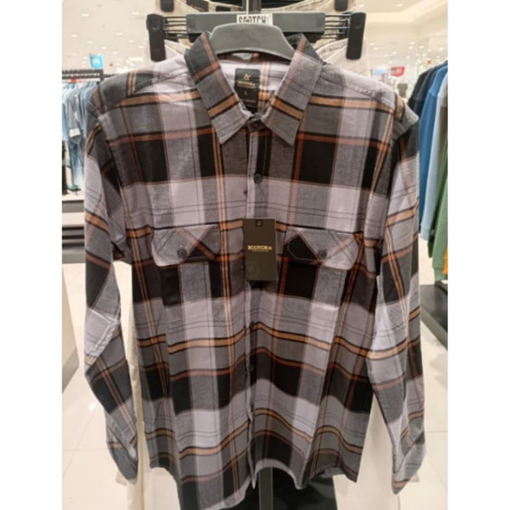 Scotch Kemeja Flannel Lengan Panjang Pria Dewasa SIZE S - 2XL