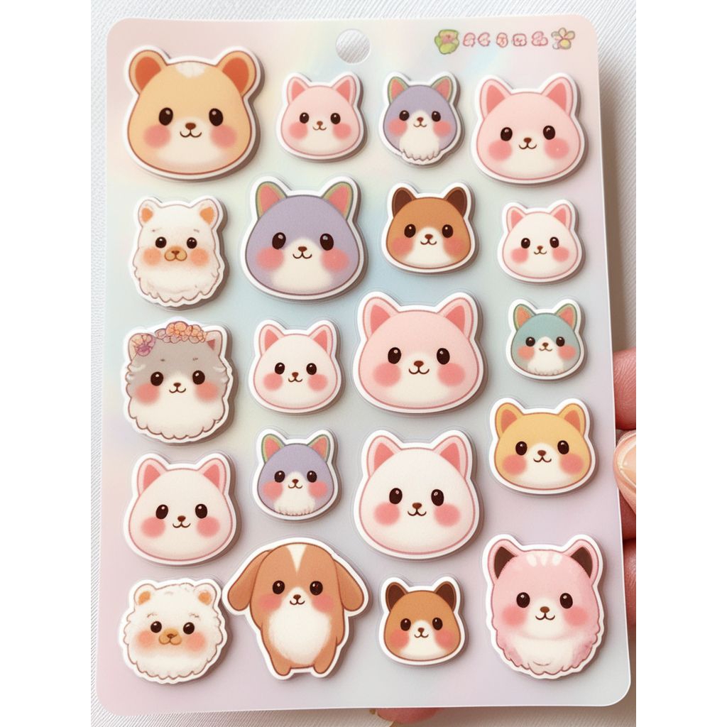

Sticker printable kawaii hewan lucu - A4 / Pdf siap cetak
