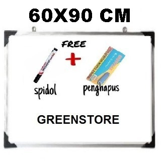 

(FREE SPIDOL DAN PENGHAPUS) Papan Tulis Spidol dan Kapur / Whiteboard / Blackboard Ukuran 60X90 baca deskripsi!!!!
