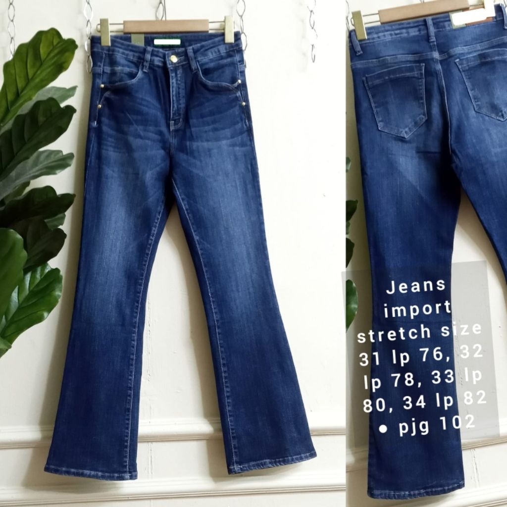 Jeans adorela Celana cutbray snow blue