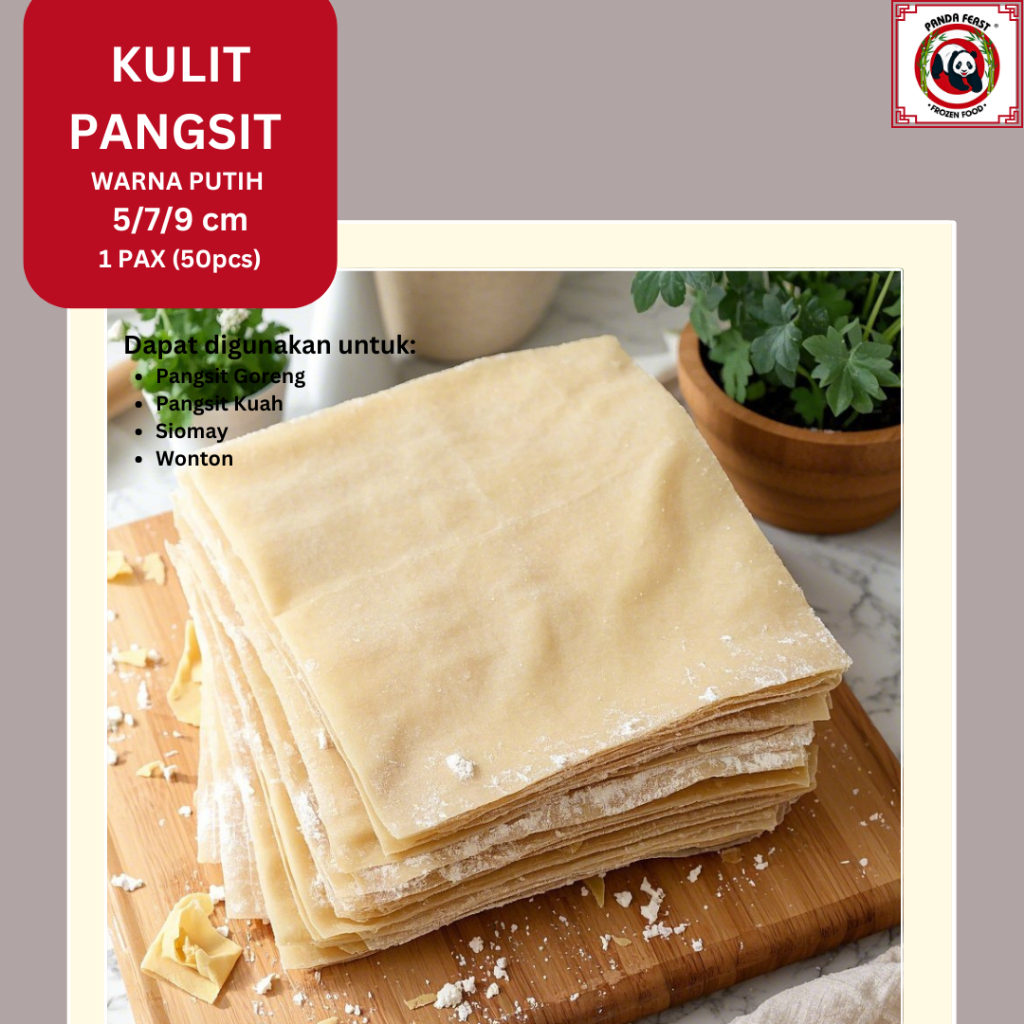 

Kulit Pangsit | Wonton Skin | 5 cm / 7 cm / 9 cm | Isi 50 pcs | Premium untuk Pangsit Goreng | Siomay | Wonton