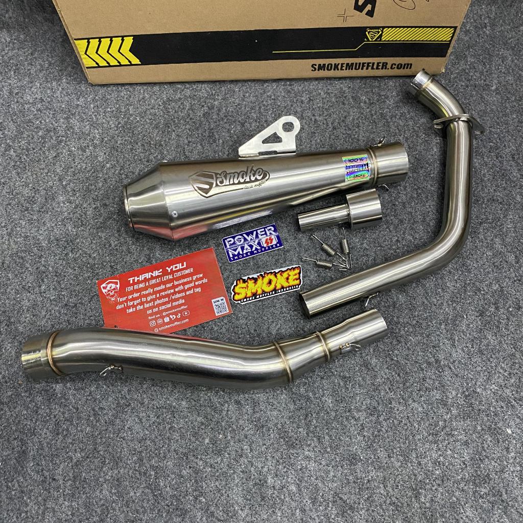 Knalpot XSR 155 Original Custom Racing Smoke Muffler Ngebas Adem