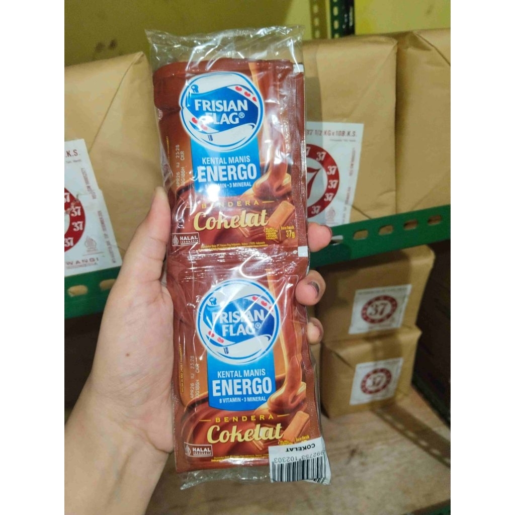 

Frisian flag cokelat 1 renteng 6 sachet bendera cokelat susu kental manis skm