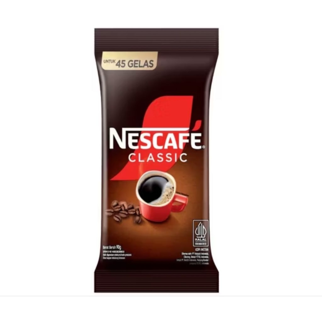 

NESCAFE Classic/ Kopi hitam bubuk instan 100% Murni 90gr.