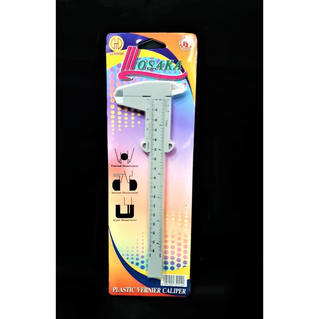 

JANGKA MISTAR SORONG PLASTIK GUNINDO VERNIER CALIPER PENGUKUR KETEBALAN DIAMETER