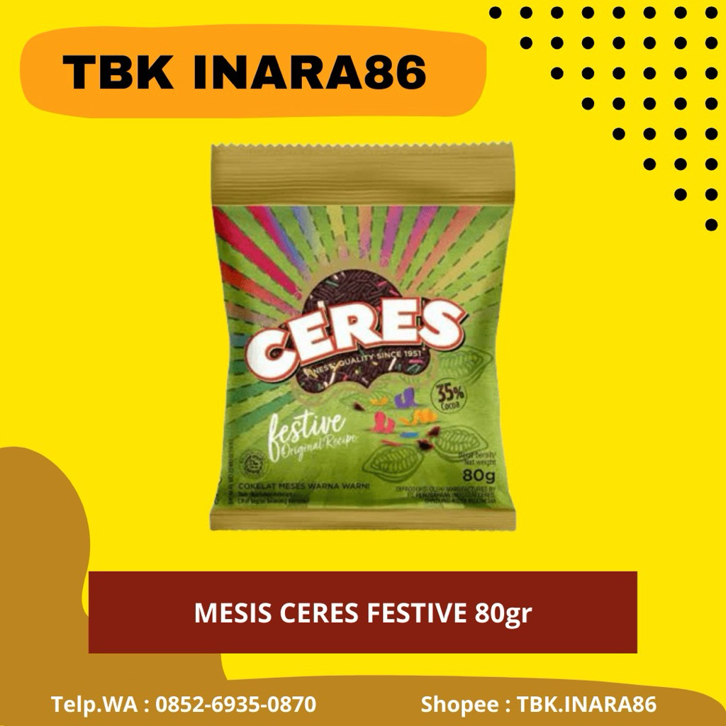 

Mesis Ceres Festive 80gr – Coklat Tabur Warna-warni