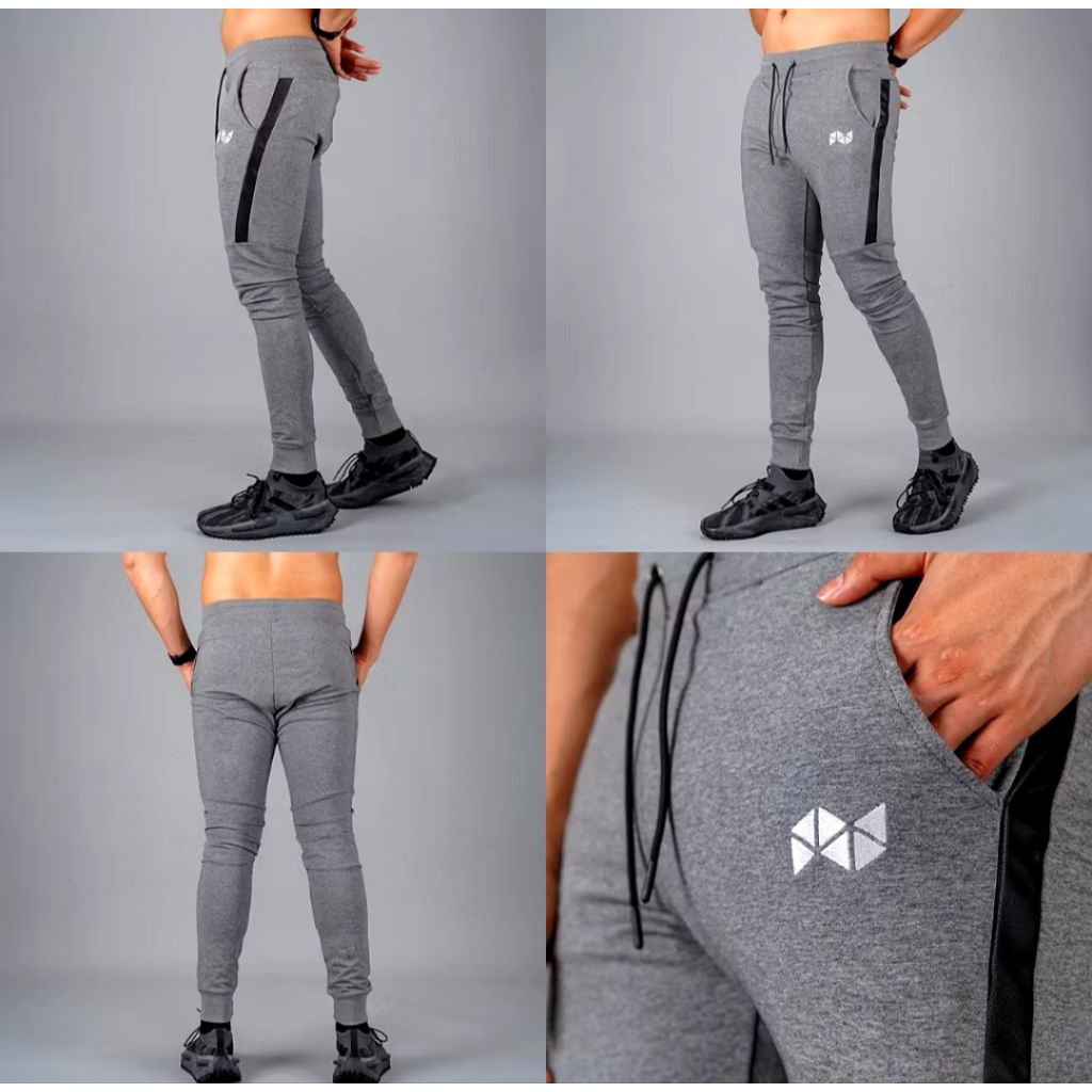 Neveres Leather Stripe Jogger New Original