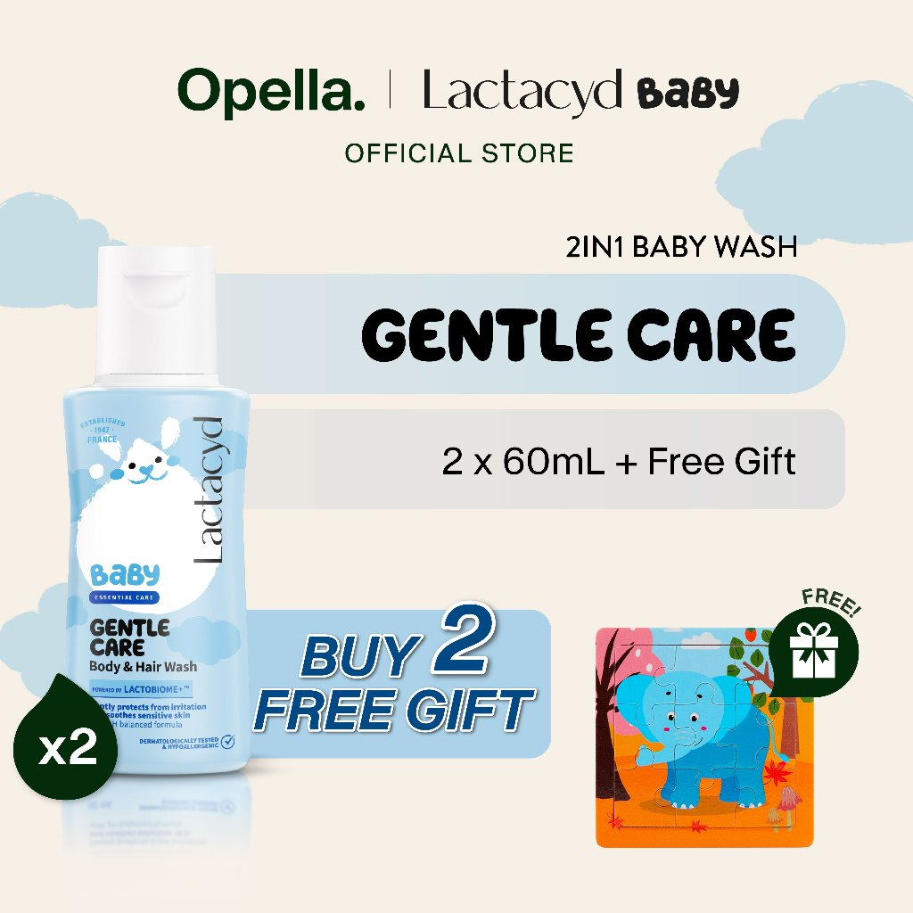 Lactacyd Baby Gentle Care 2in1 Body Wash and Hair Shampoo 2x60mL – Sabun & Sampo Bayi Melindungi dar