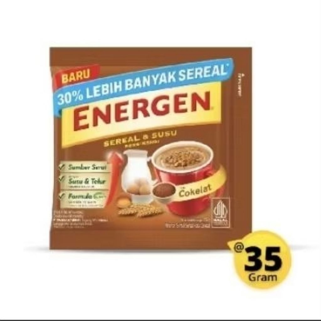 

Paket hemat 30 sachet ENERGEN Coklat Renceng isi 10 x 35 gr