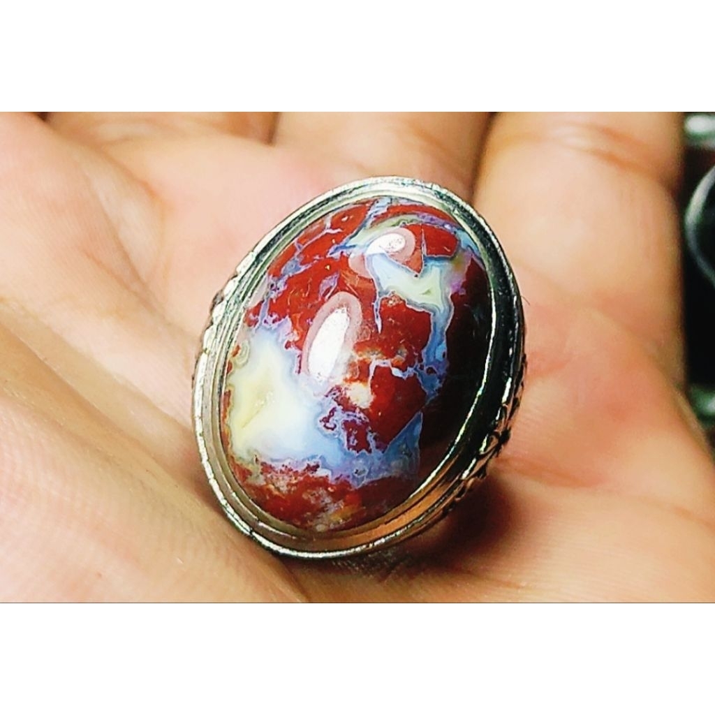 batu akik pancawarna merah putih ( koi)