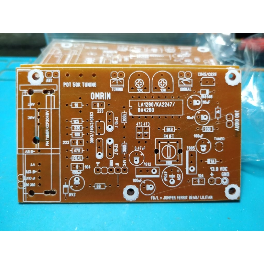 PCB radio tuner FM LA1260 KA2247 mono