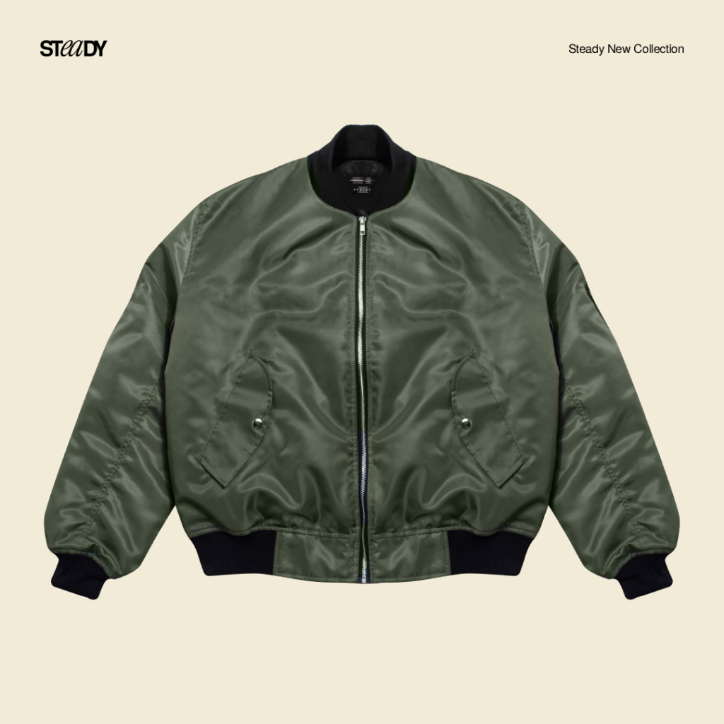 Steady&Slow - Richard Bomber Jacket MA-1 Olive | Flight Jacket | Military Jacket | Vintage Jacket