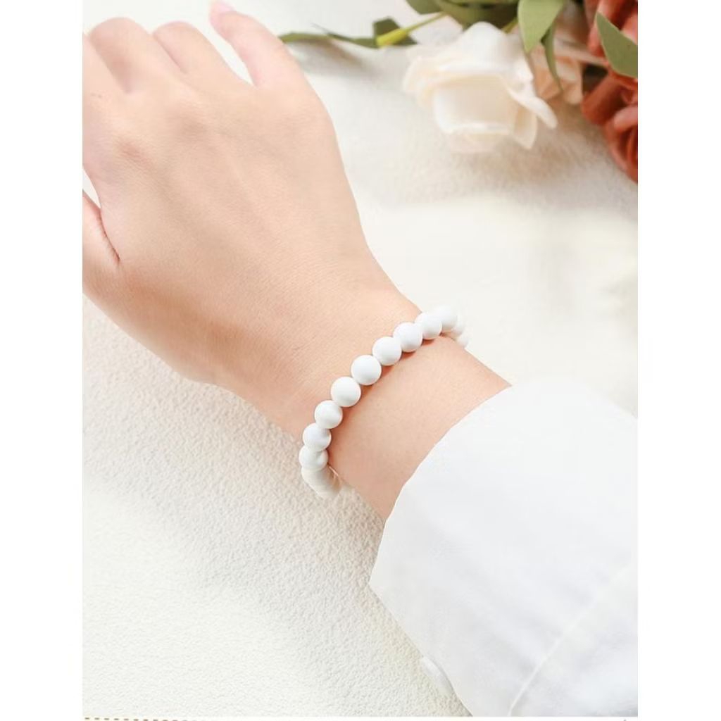 gelang batu giok putih giok salju giok susu 8 dan 10 mm
Dimensi batu