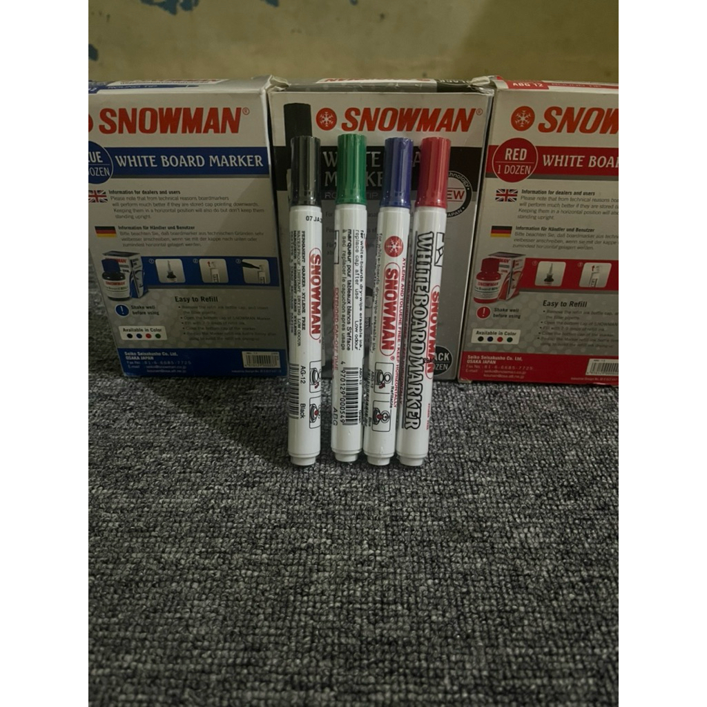 

Snowman White Board Marker BG-12 | Spidol Papan Tulis