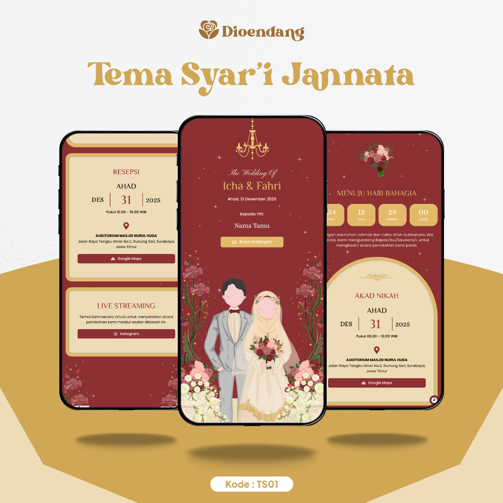 TEMA SYAR'I - Undangan Digital Website Pernikahan | Digital Web Invitation