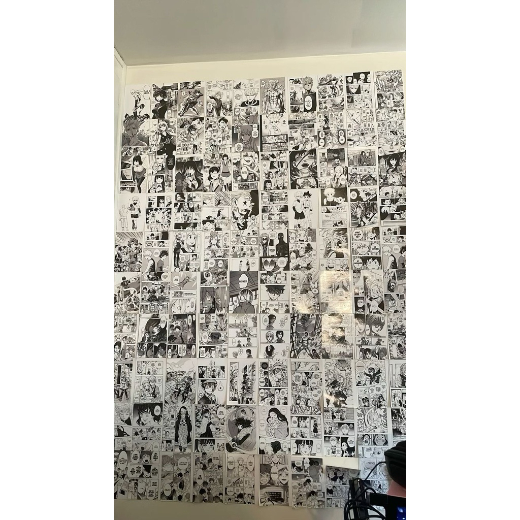 Poster Scene Manga A5 | Poster Estetik Hitam Putih Hiasan Dinding Kamar Tanpa Frame