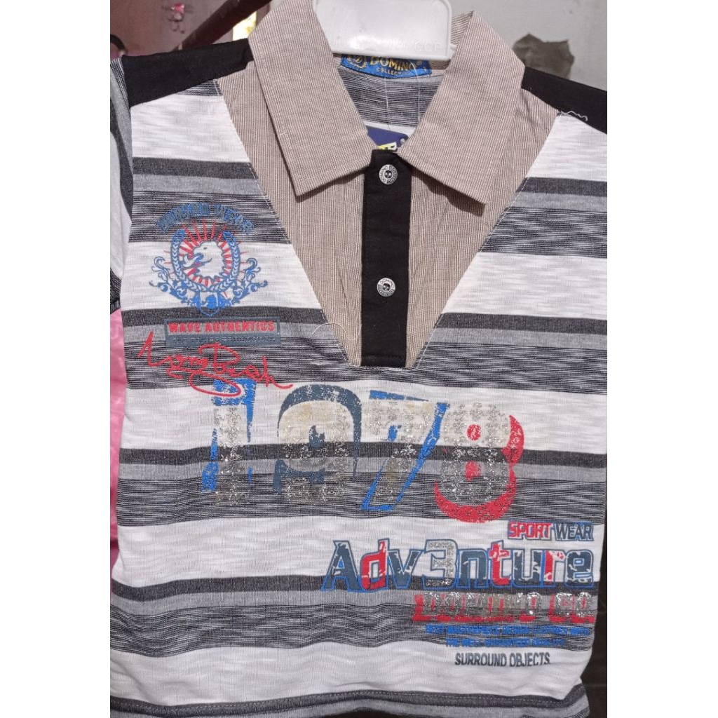 atasan kaos domino anak laki-laki