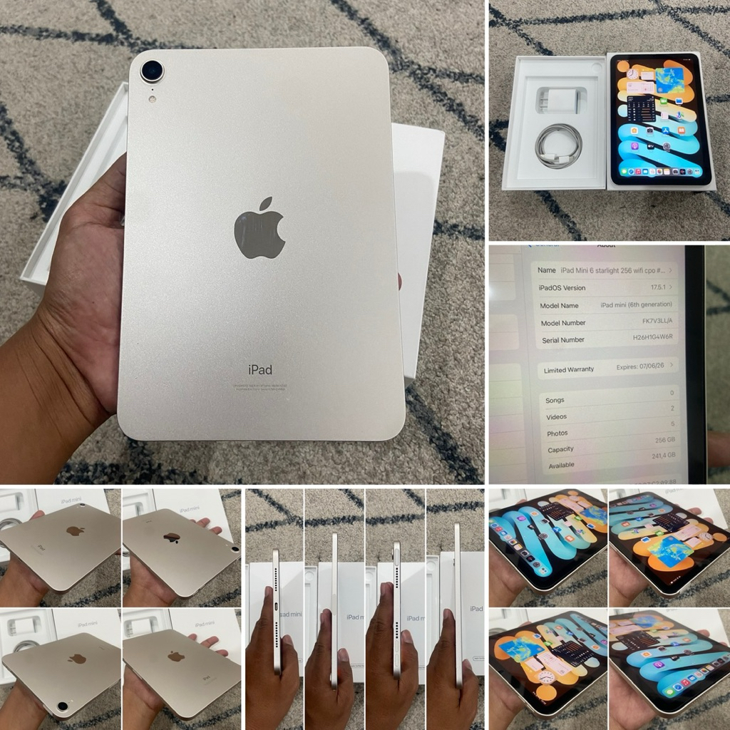 ipad mini 6 256gb wifi starlight garansi on juni 2026 cpo