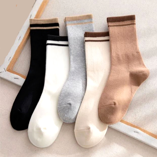 Kaos Kaki Polos Unisex 2 Garis Trendy Pria Wanita -- Kaos Kaki Polos 2 Garis Pria Wanita Sport Casua