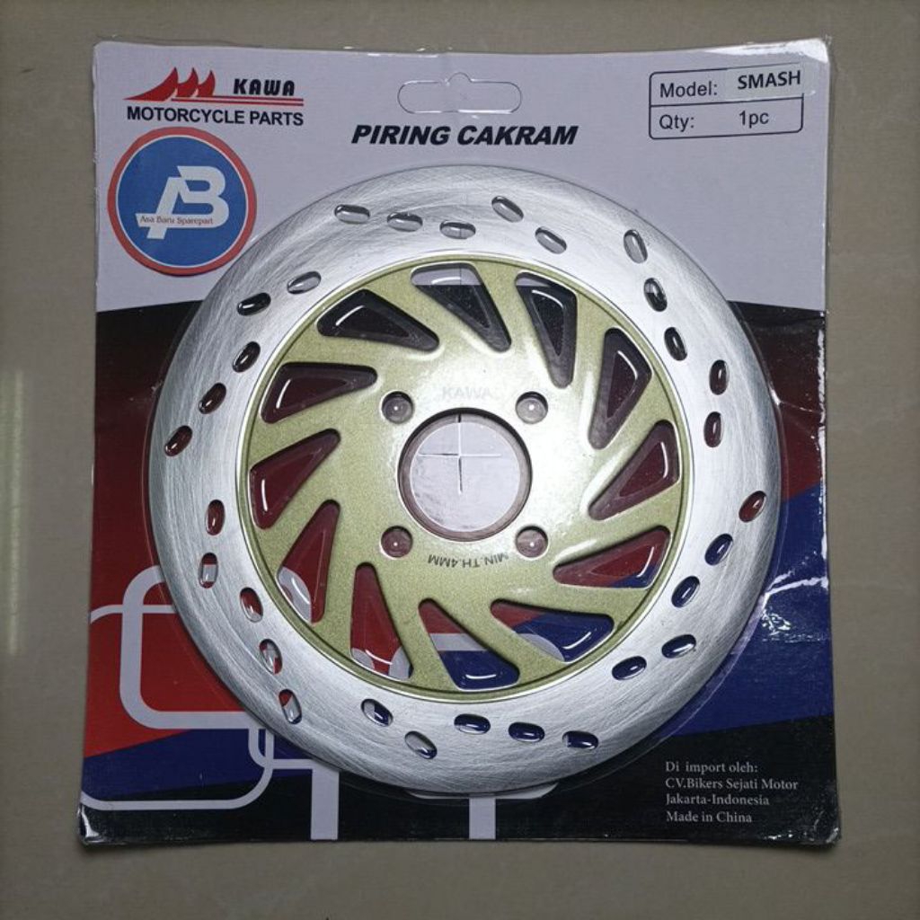 KAWA Piringan Cakram Disc Brake Depan 4MM Suzuki Smash/Skydrive/Skywave/Spin/Hayate kuning (diameter