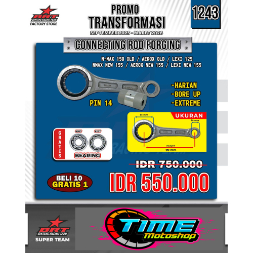 STANG SEHER PISTON CONROD BRT NMAX OLD / AEROX OLD / ALL NEW NMAX / ALL NEW AEROX / LEXI 125 / LEXI 