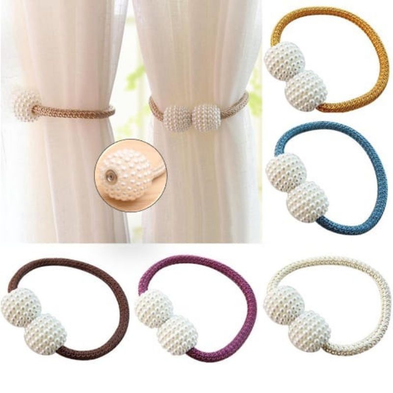 TALI GORDEN MUTIARA/TASSEL GORDEN MAGNET MINIMALIS AKSE MUTIARA DEKORASI JENDELA TERMURAH MEDAN