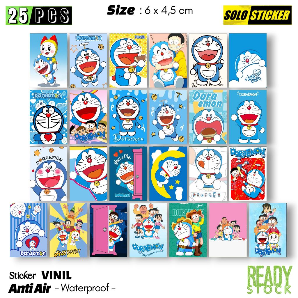 

Sticker Vinil Doraemon Waterproof Sticker Laptop Paper Stationery Tumbler Koper HP Diary Notebook
