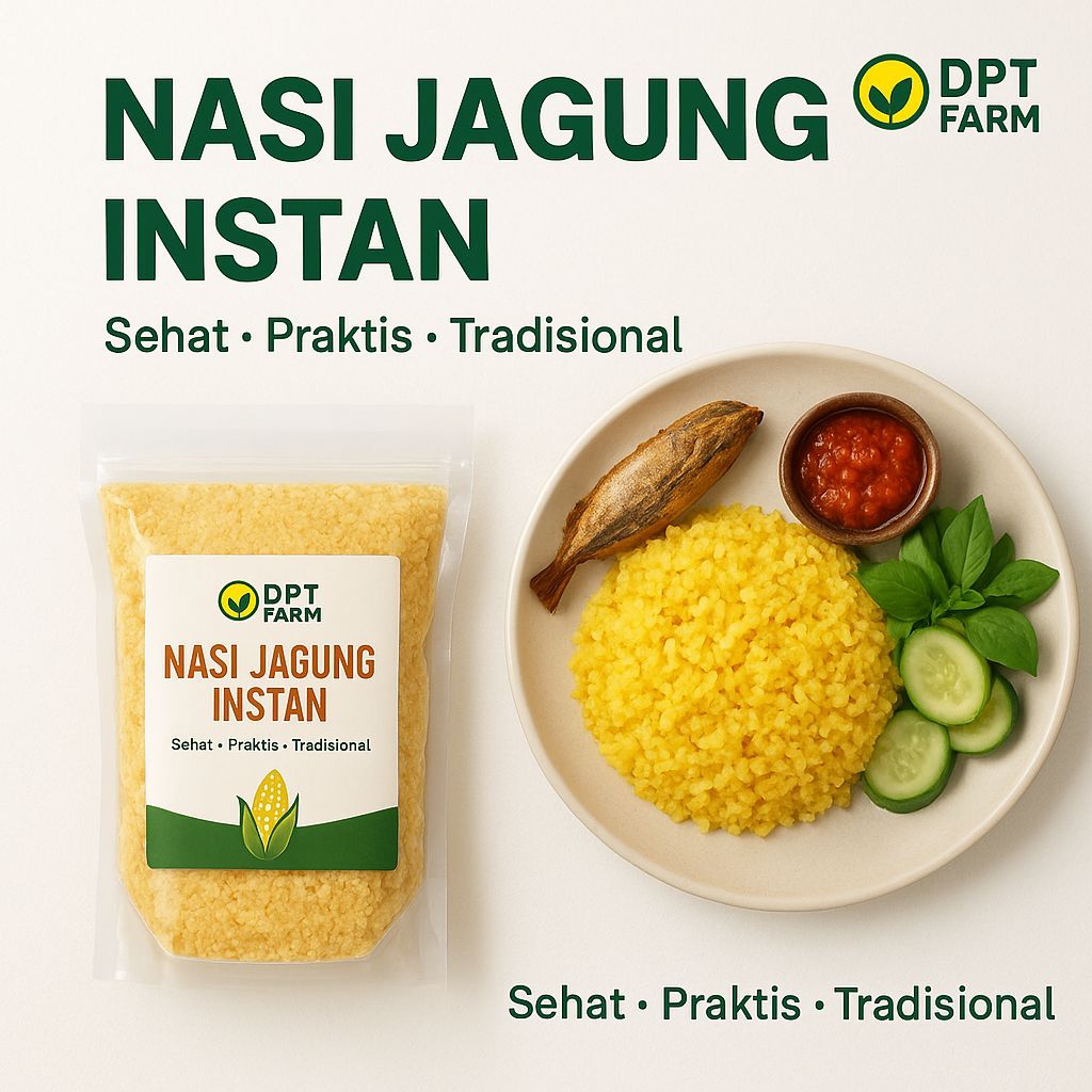 

Nasi Jagung Instan / Ampok Sehat Praktis Siap Saji – Makanan Tradisional Kaya Serat by DPT FARM 500 gram