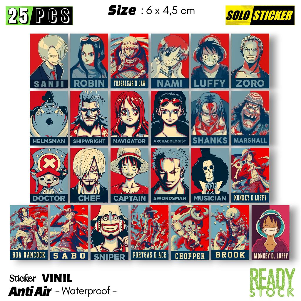 

Sticker Vinil One Piece Waterproof Sticker Laptop Paper Stationery Tumbler Koper HP Diary Notebook