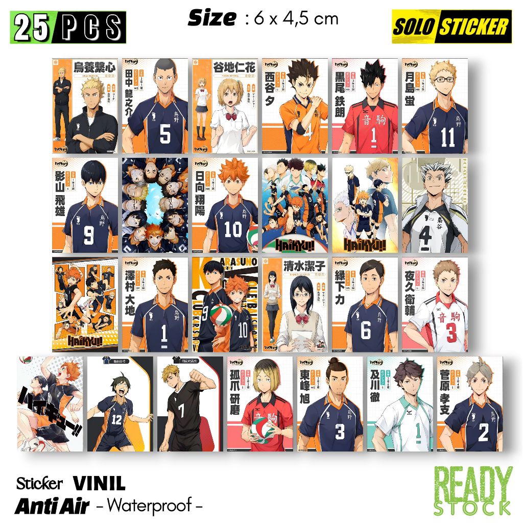 

Sticker Vinil Haikyuu Waterproof Sticker Laptop Paper Stationery Tumbler Koper HP Diary Notebook