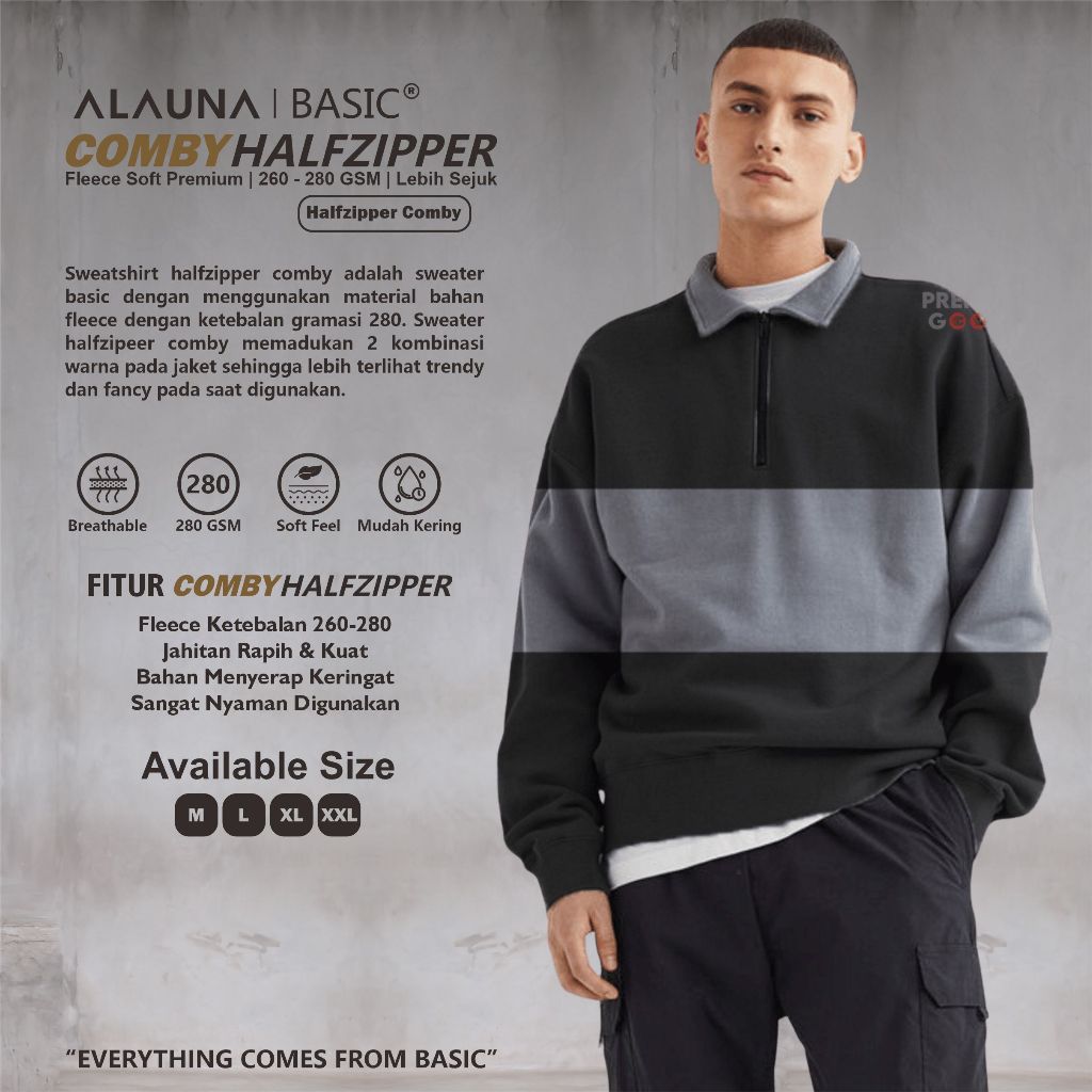 Half Zipper Pria Comby | Half Zip Sweater | Half Zipper Sweater | Sweater Half Zipper Pria