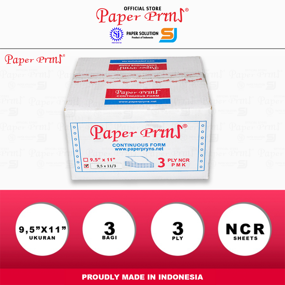 

Paperpryns Kertas Continuous Form 3PLY NCR 9,5" x 11"/3 (Bagi 3)