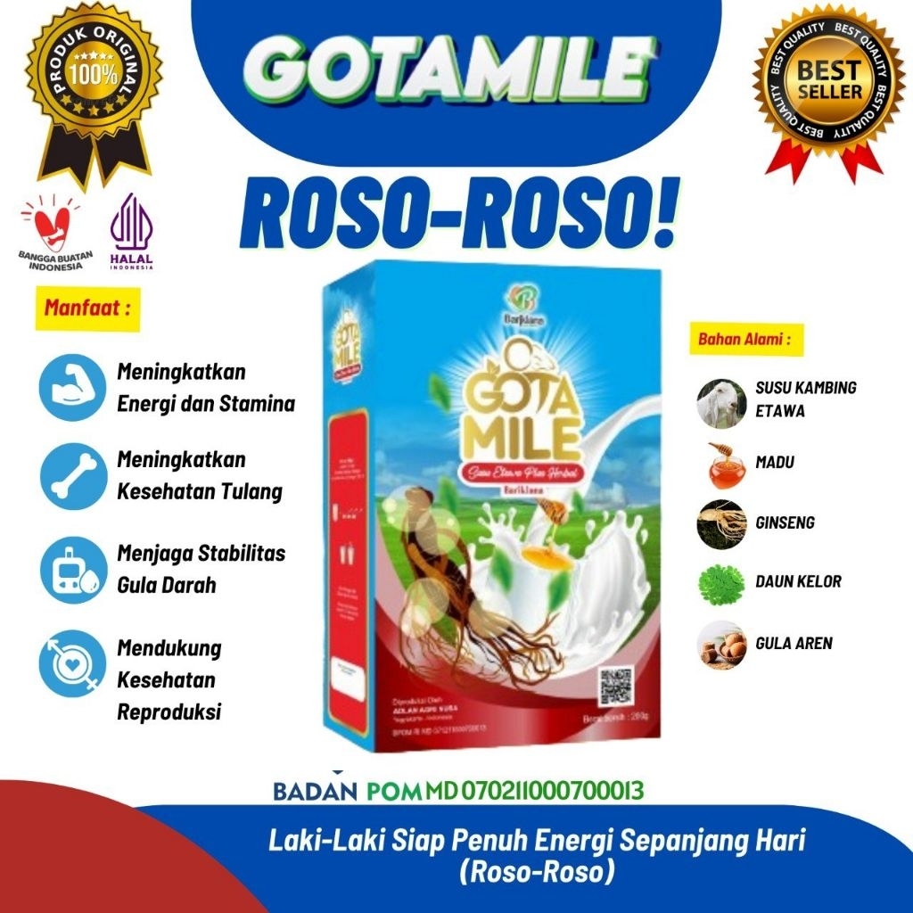 

Gotamile - Susu Kambing Etawa plus Herbal Ginseng & daun kelor, penambah stamina pria