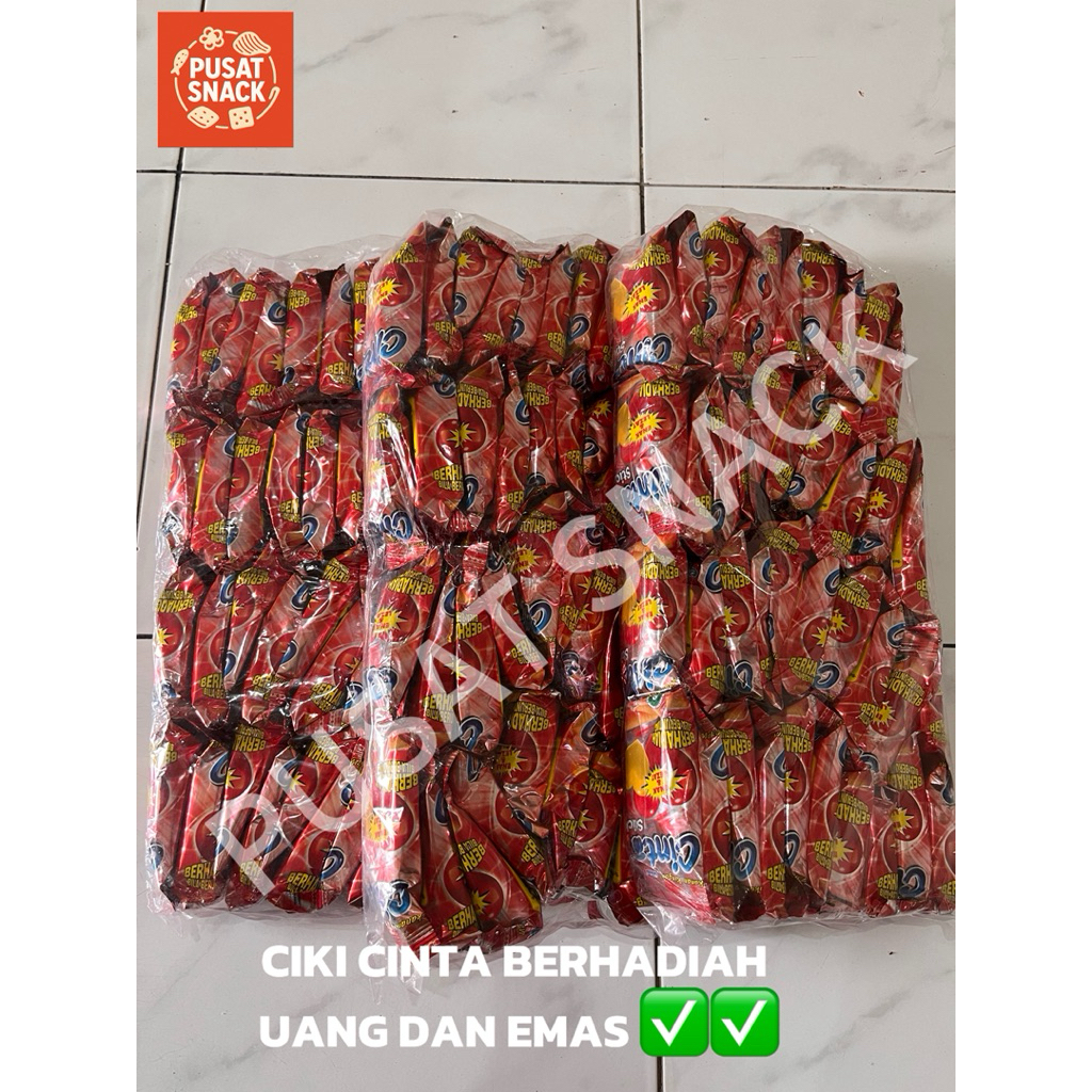 snack ciki cinta berhadiah uang dan emas jika beruntung isi 40 pcs