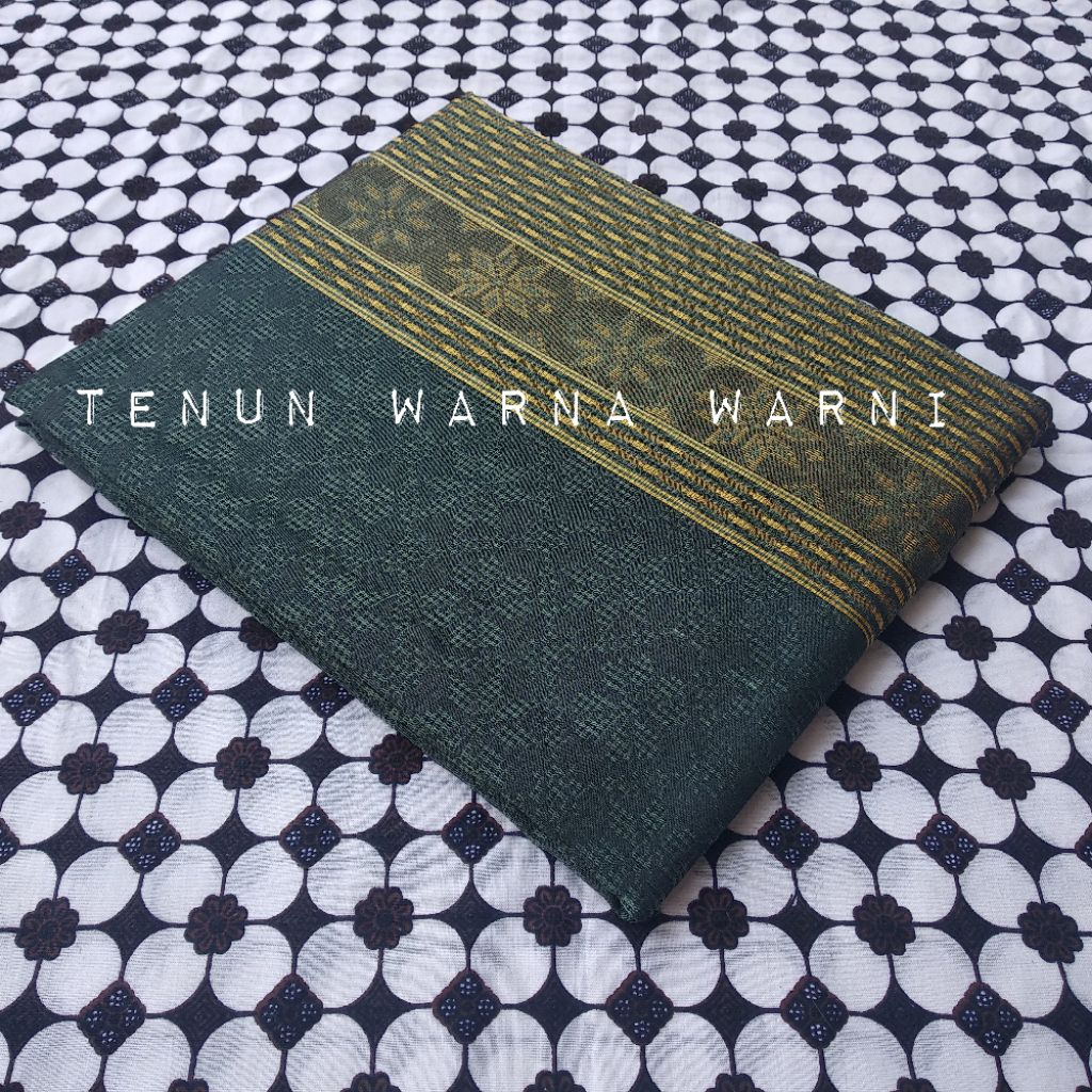 Kain Tenun Songket Baron Hijau Lumut Gold