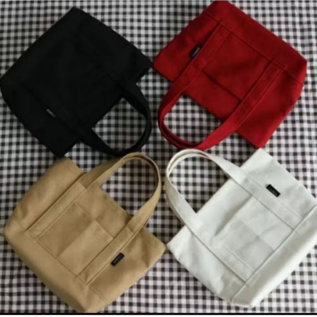 Termurah Tote Bag Wanita Totebag Kanvas Polos Mini Tas Bahu Wanita Remaja Kekinian