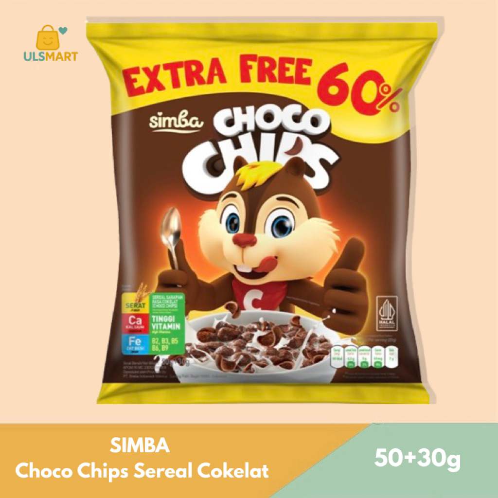 

SIMBA Choco Chips Sereal Cokelat 50 g + 30 g