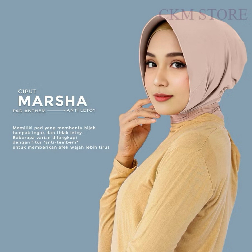 CIPUT TOPI MARSHA HARGA GROSIR NON CEPOL TEGAK GROSIR PAD ANTEM INNER HIJAB JILBAB DAN KERUDUNG