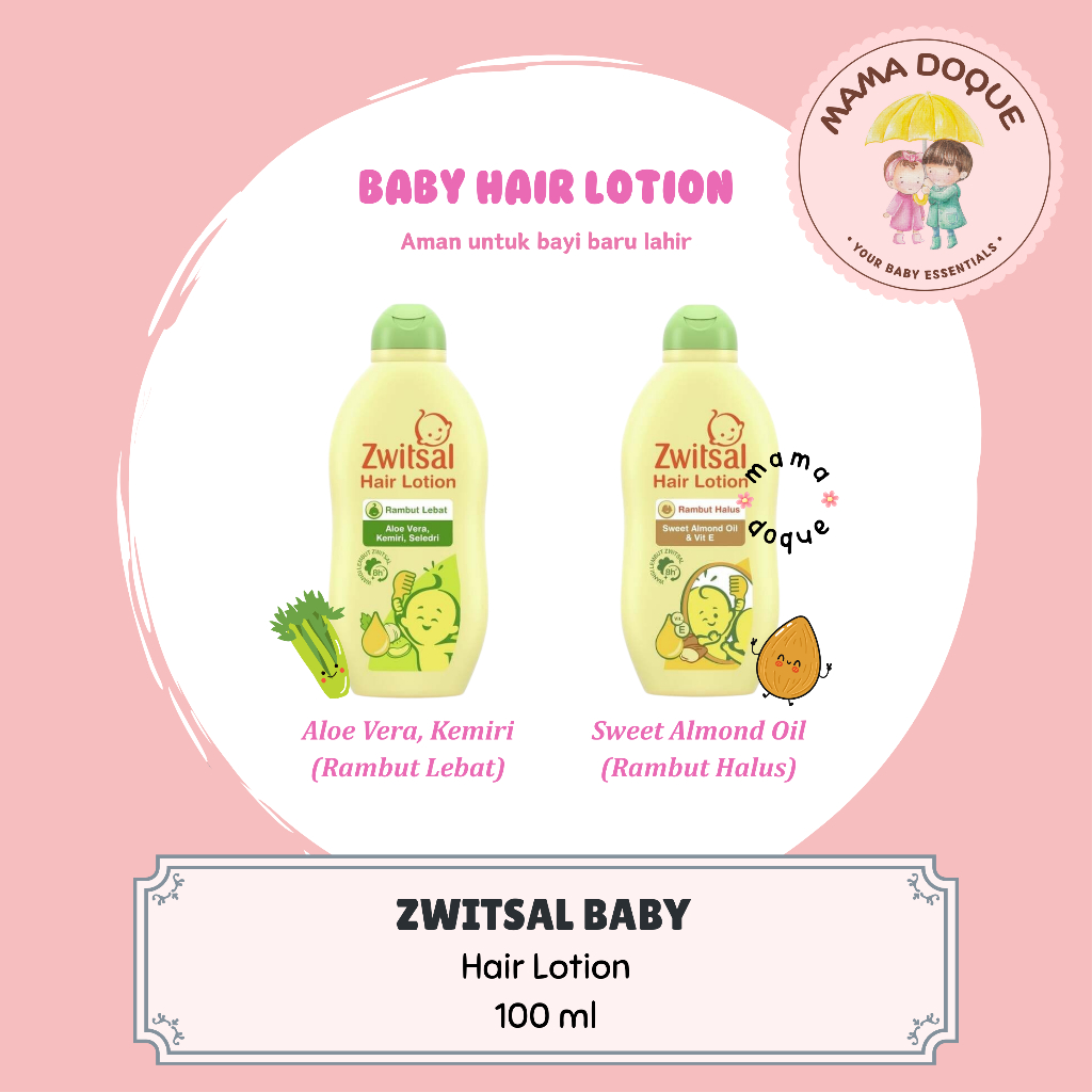 Zwitsal Baby Hair Lotion 100ml | Aloe Vera & Sweet Almond Oil
