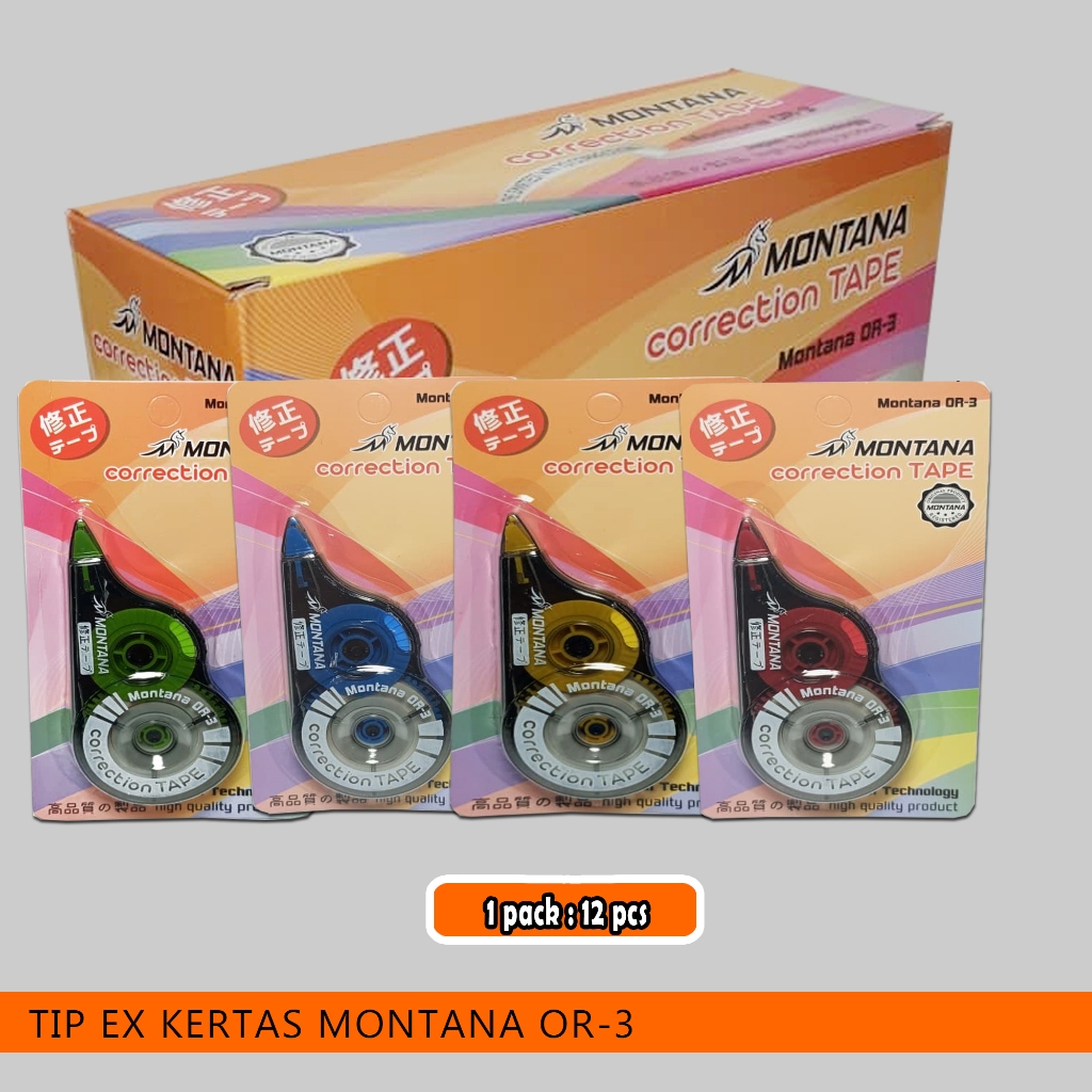 

tipe ex kertas montana or-3 / 1 pack / 12 pcs